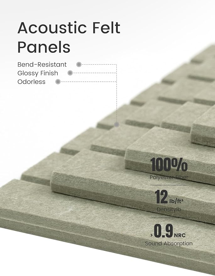 Large Felt Bulletin Board 48" x 36" Cork Board Alternative-12 Pack with 70 Safe Removable Adhesive Tabs, Cork Boards for Walls Cork Board for Home Office Classroom Pin Board (Sage)