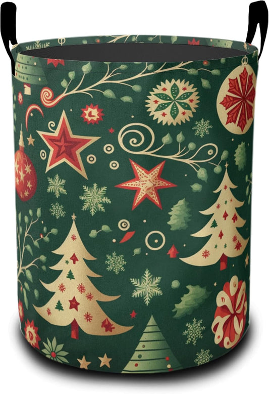 Christmas Balls Laundry Basket, Tree Oxford Cloth Laundry Hamper With Handle Foldable Portable Clothes Storage Basket Storage Bag For Laundry Room/Bathroom/Bedroom/Dormitories