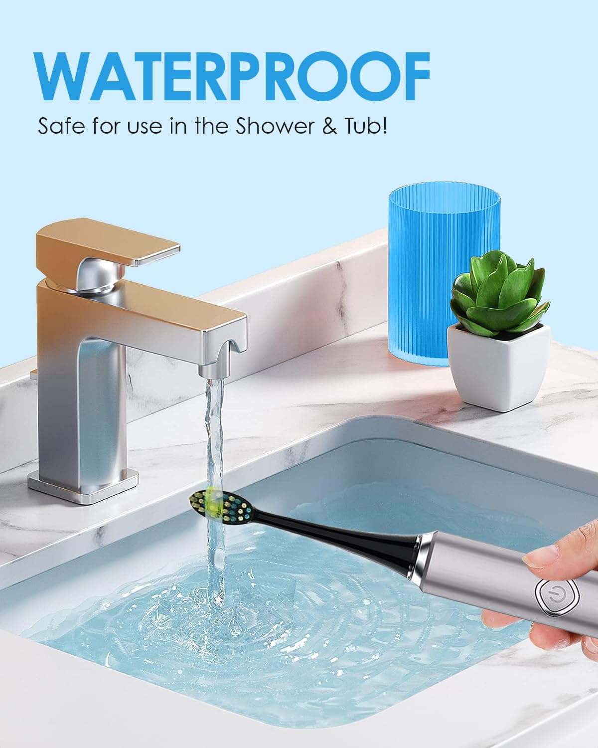 Voom Sonic Pro 7 Electric Toothbrush for Adults, Sonicare Electric Toothbrush with 40000 VPM w/ 5 Deep Clean Modes, Rechargeable Toothbrushes Fast Charge 4 Hours Last 8-Weeks