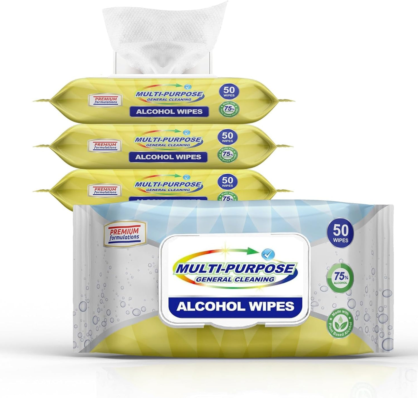 [200 Wipes] Restaurant Grade Table Cleaning Wipes – 50 Count (Pack of 4) | Multi-Purpose Disposable Surface Wipes for Restaurants, Cafeterias, Food Trucks & Institutional Kitchens | Fast-Drying