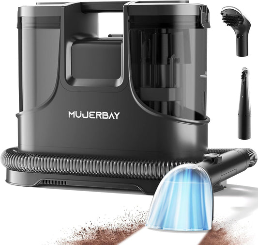 Carpet Cleaner, Easy Move with Handle, Deep Cleaning Machine for Couch, Stairs(Pure Black)