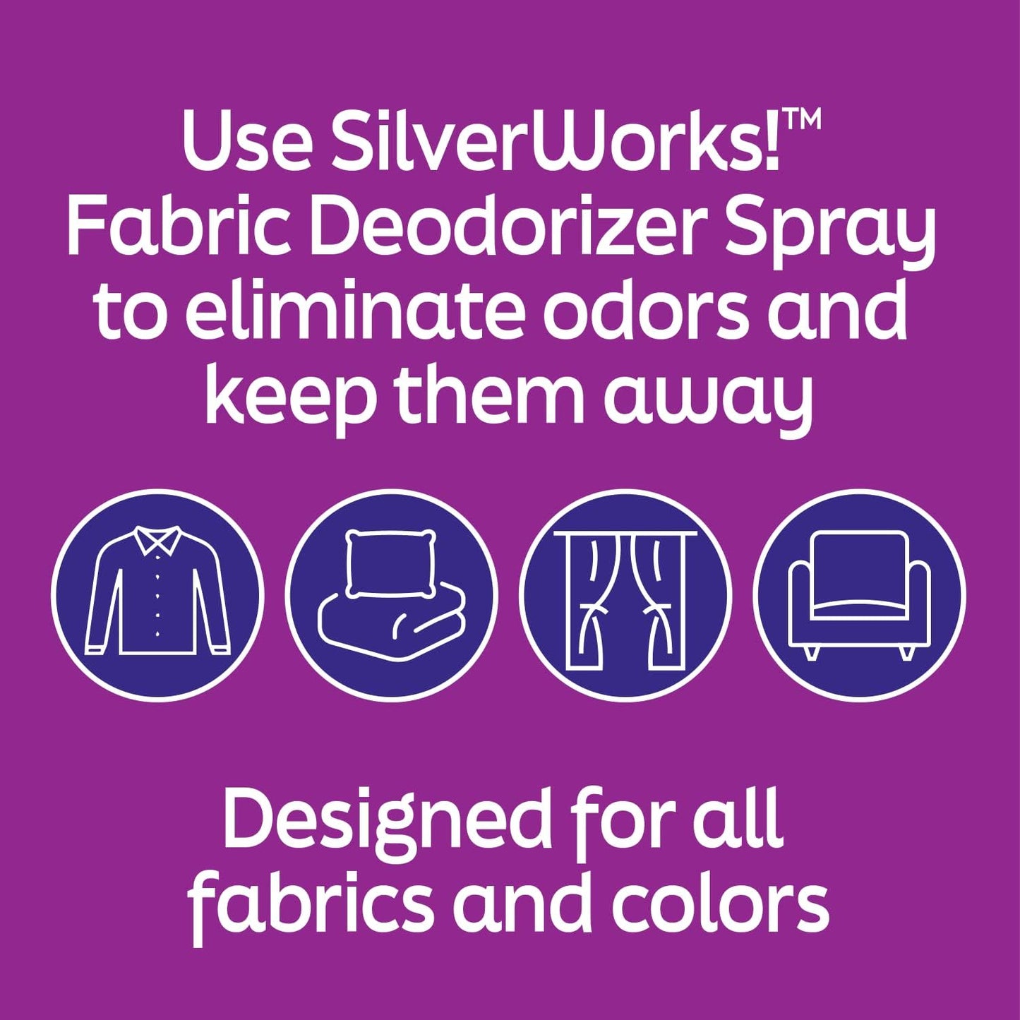 Fabric Spray Odor Eliminator For Home - Powerful, Natural Silver Ion Deodorizing Technology - Clothes, Furniture And Couch Deodorizer Odor Eliminator And Refresher Spray -16.9oz