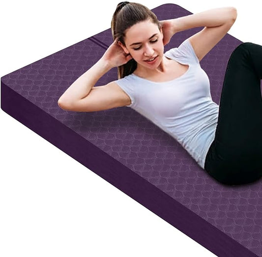 nuveti Large Exercise Mat - 15mm/20mm/30mm Thick Yoga Mat | Workout Mat for Fitness, Yoga, Pilates, Stretching & Floor Exercises for Women & Men with Free Carrying Bag
