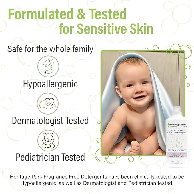 Heritage Park Silk & Wool Spring Magnolia Floral Scent, pH-Neutral Laundry Detergent – Enzyme-Free, Concentrated Up to 64 loads (32 fl oz)