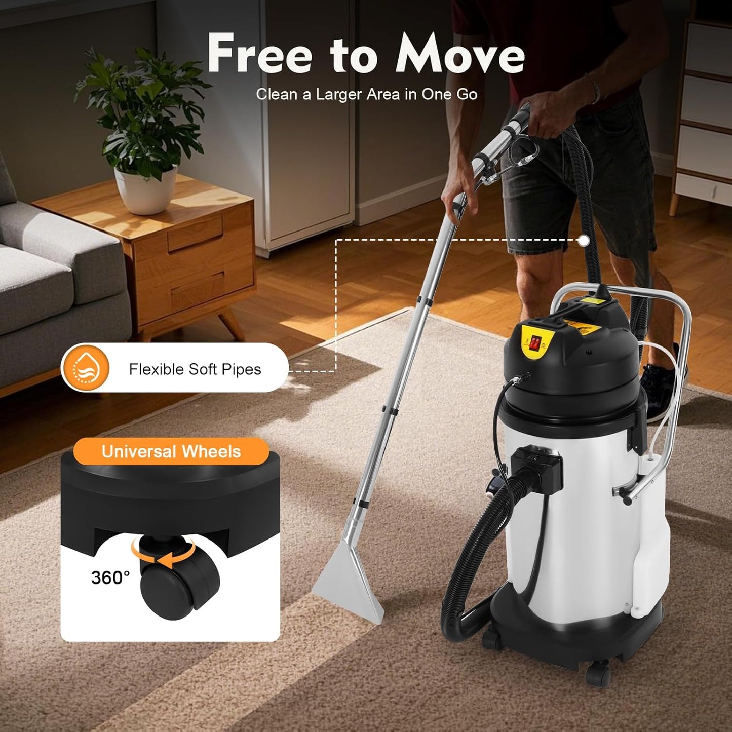 JOMCYDM Commercial Carpet Cleaning Machine,Carpet-Vacuum Cleaner for Cleaning Carpets, Sofas, Curtains, Floor Cleaning-Machine for Sofa Curtains Carpet Cleaning 40L/10.56Gal