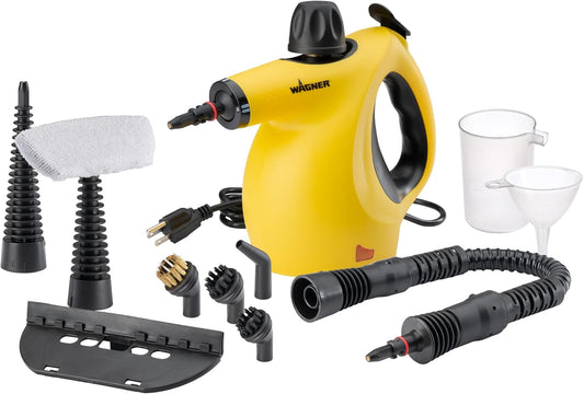 Wagner 2460111 505e Handheld Steam Cleaner, Multi-purpose Steamer, 11 Attachments, Chemical-Free Cleaning, Pet and Kid Safe
