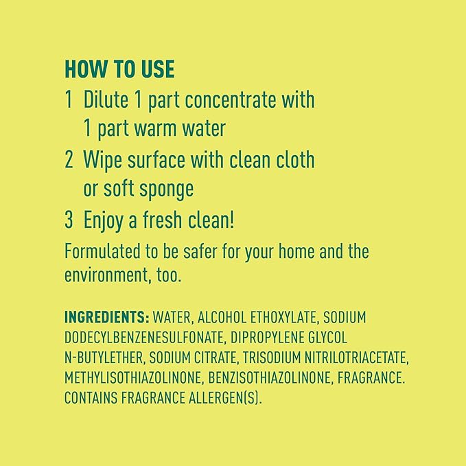 Amazon Brand - Presto! Multi-Surface Cleaner Concentrate, 2X Concentrated Formula, Lemon Scent, 32 fl oz (Pack of 2)