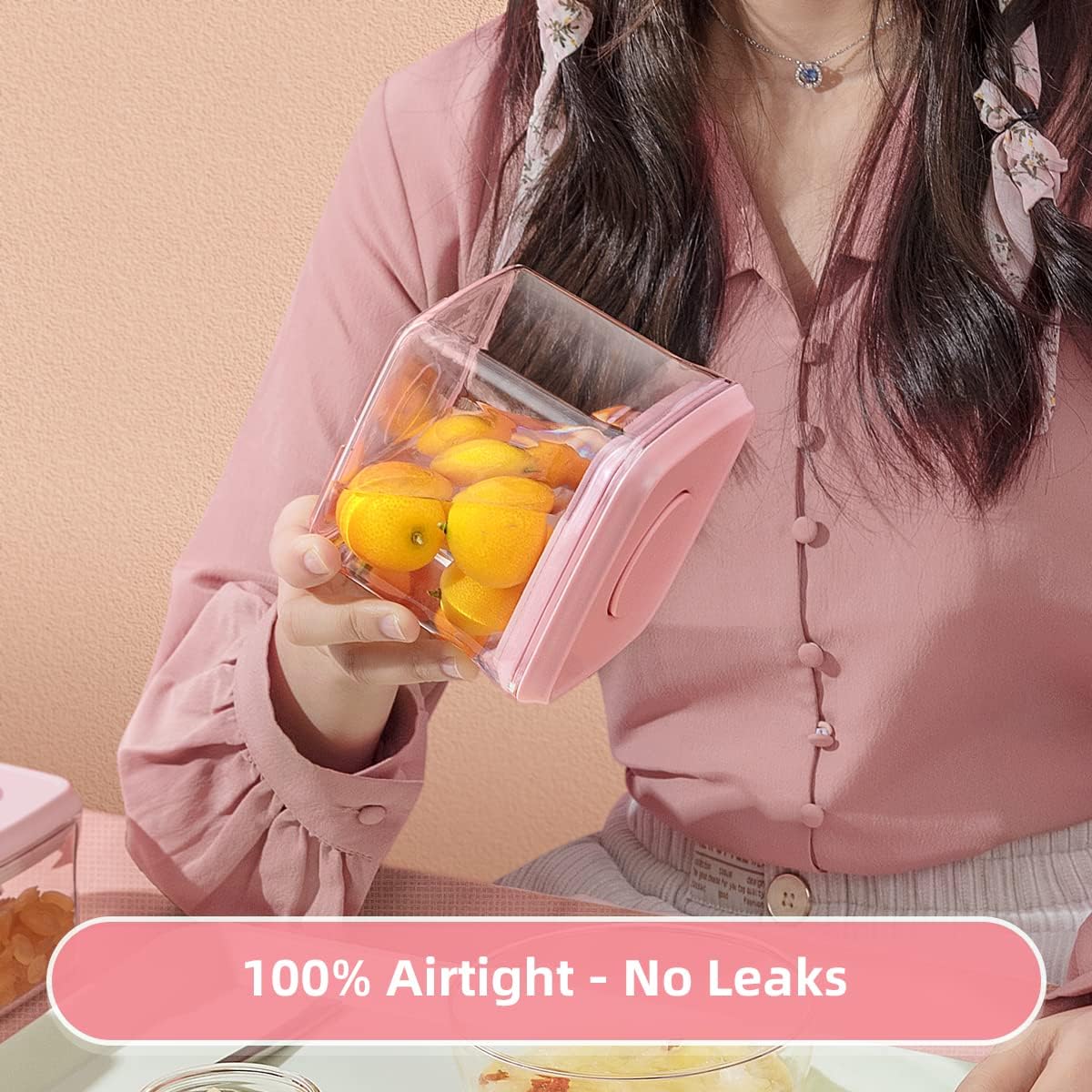 Ankou Airtight Food Storage Container - 7 Pcs One Button Handy Container Stackable Food Containers for Snacks Candy Salt Herbs Spices Coffee Bean Formula Popcorn BPA-Free Tight Seal