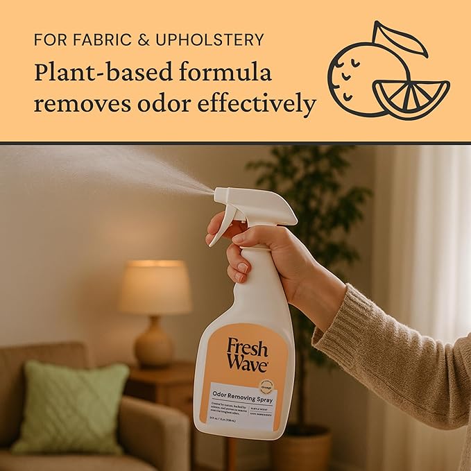 Fresh Wave Orange Scent Odor Eliminator Spray & Air Freshener, 24 fl oz. | Odor Absorber for Home, Furniture, Fabrics & Trash | Safer Odor Relief
