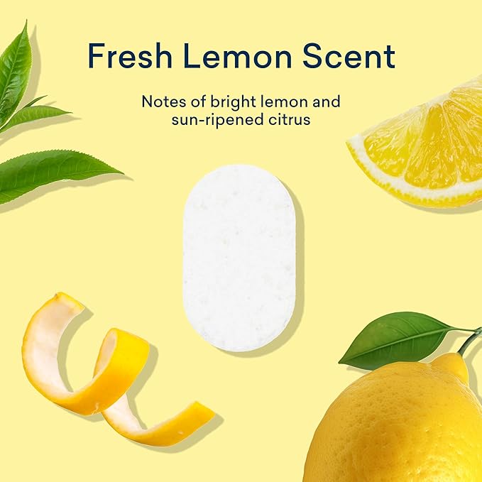 BLUELAND 100% Plastic-Free Dishwasher Detergent Tablets, Starter Set, 60 Count with tin, Lemon Zest, Eco-Friendly Dishwashing Pods, Natural, USDA Certified biobased