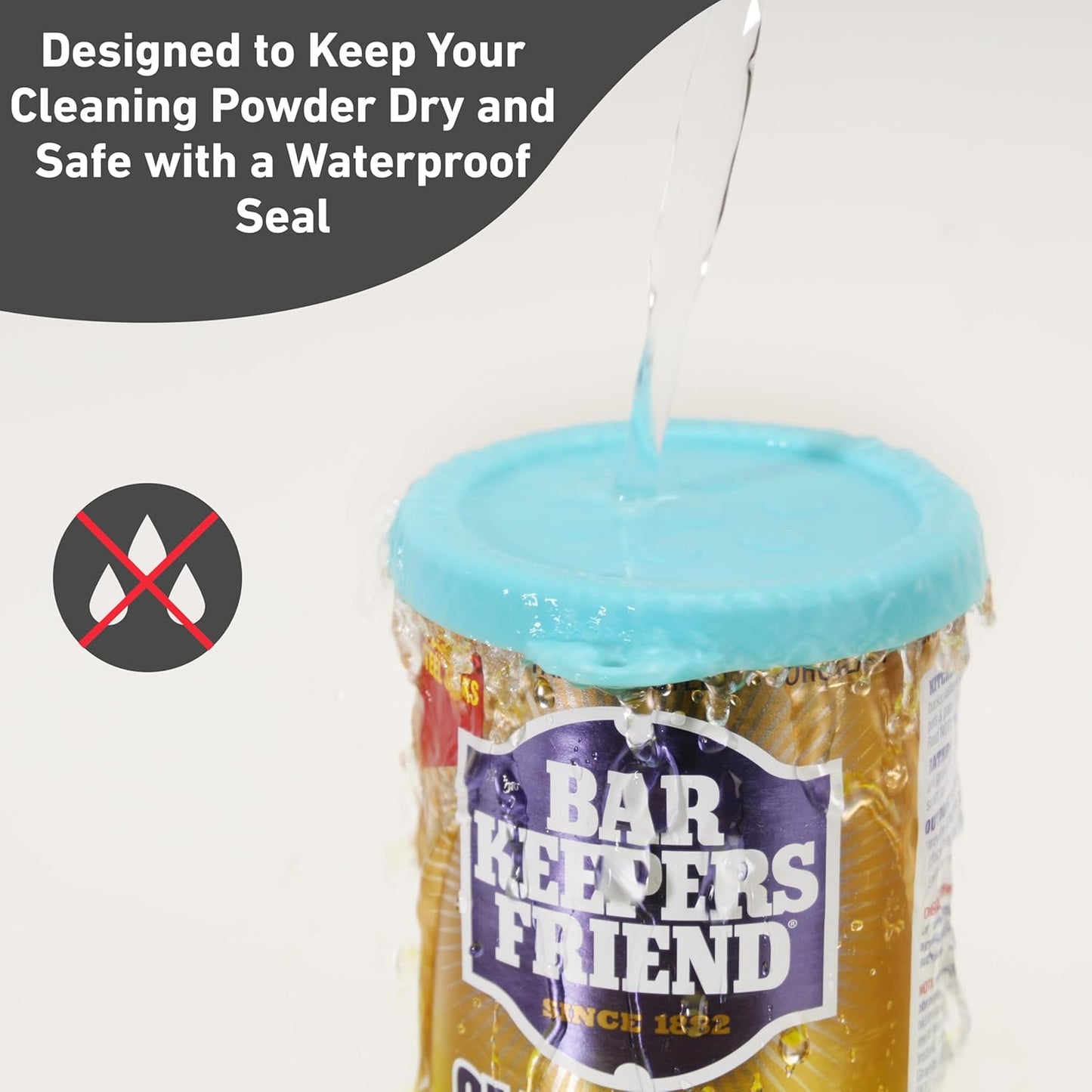 1 Pack Silicone Powder Cleanser Lids Compatible with Bar Keepers Friend, Comet, Ajax Powder Cleanser (12 oz & 21oz), Moisture Resistance, Cleanser Accessory to Keep Powder Dry (Blue)