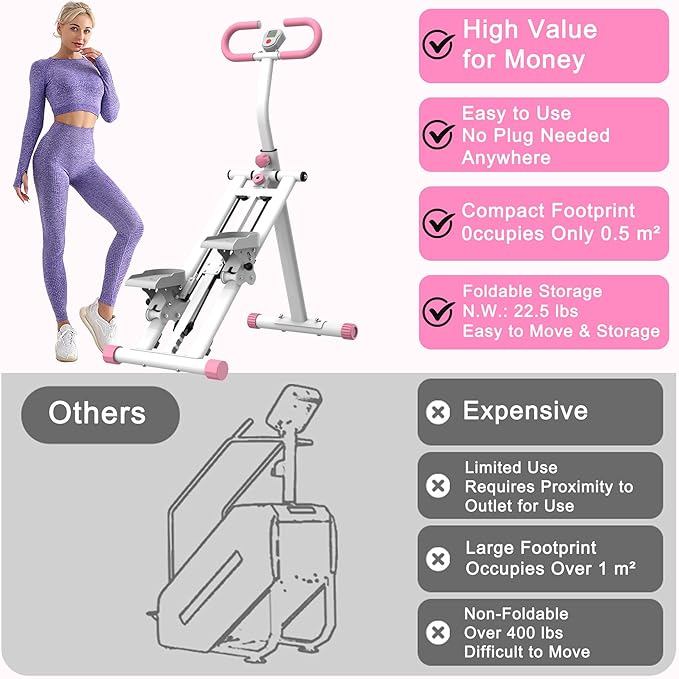 Stair Stepper for Home-Upgrade Vertical Climber Workout Machine for Full-Body Exercise Climber Fitness Equipment with Stable Frame Adjustable Handlebar