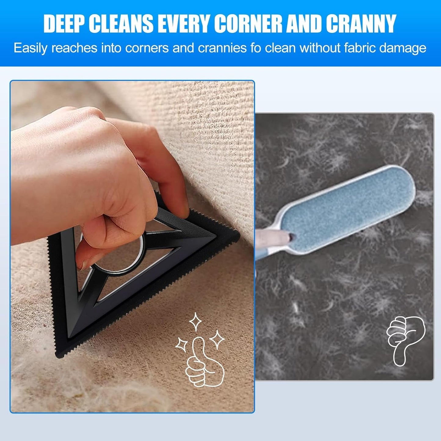 Portable deshedding dog brush Easy to clean,Reusable pet hair removal tool Very suitable for pet hair remover for laundry,3 different spacing sizes for various pet hair cleaning