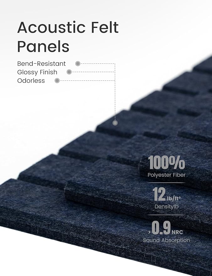 Large Felt Bulletin Board 48" X 36" Cork Board Alternative-12 Pack with 70 Safe Removable Adhesive Tabs, Cork Boards for Walls Cork Board for Home Office Classroom Pin Board (Denim Blue)