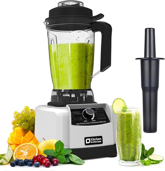 Kitchen in the box Blender 68 OZ, 1500 Watt Professional Smoothie Blenders with Stainless Steel Blades, BPA Free Blender for Frozen Drinks, Ice Crush, Protein Shakes (Silver)