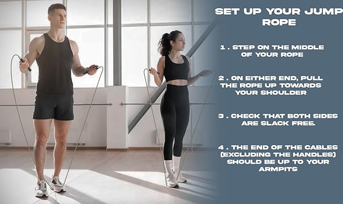 High Speed Jump rope For Men, Women, Kids | Easy set up, self locking, no screw, 360 rotation for Cardio, Boxing, MMA | Quick Fitness and conditioning with double unders | two tangle free ropes and two handles| Free Carrying Bag