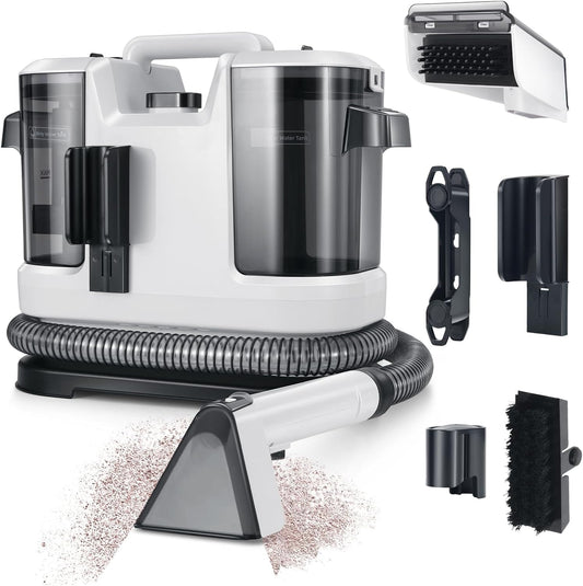 Cutewolf Portable Carpet & Upholstery Cleaner Machine, Handheld Spot Remover, 14Kpa Strong Suction Multi-purpose Deep Cleaner for Couch, Car, Stairs, Rugs, Pet Stains