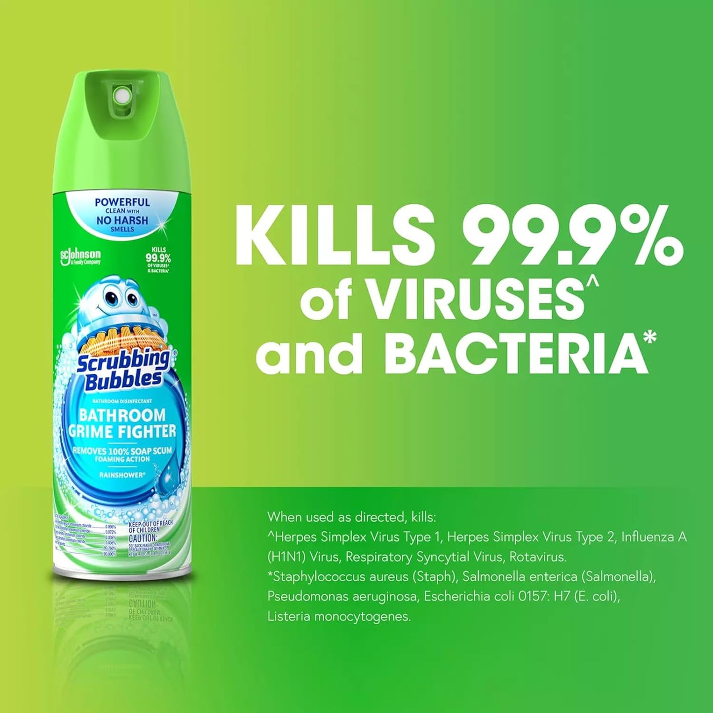 Scrubbing Multi Surface Bathroom Cleaner, Rainshower Scent, Grime Fighter, 25 Fl Oz (Pack of 2) Bundled with Magic Eraser Extra Durable Scrubber Sponge