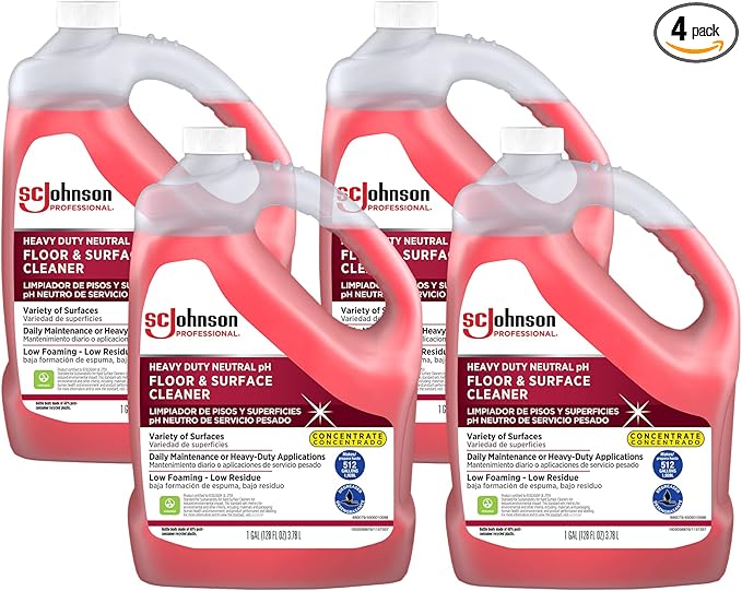SC Johnson Professional Heavy Duty Neutral Floor & Surface Cleaner 1 Gallon, case of 4