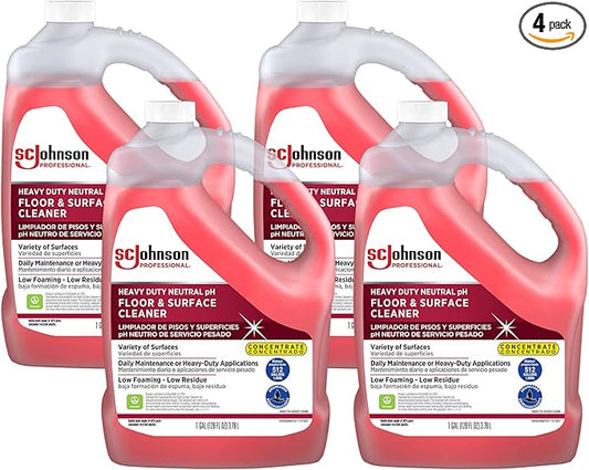 SC Johnson Professional Heavy Duty Neutral Floor & Surface Cleaner 1 Gallon, case of 4
