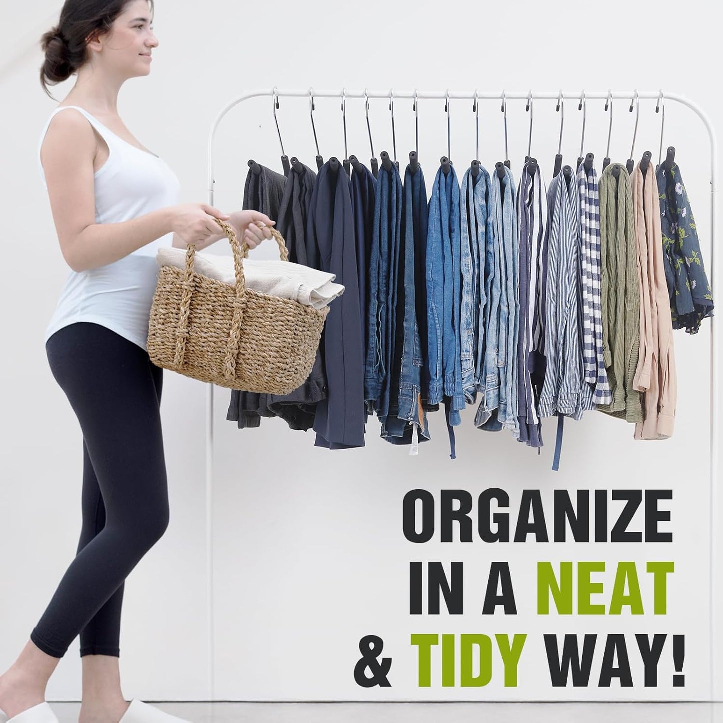 Spring Fever Space Saving Open Ended Heavy Duty Chrome Plating Non Slip Friction Foam Coated Slack Pants Trousers Hangers Black 5