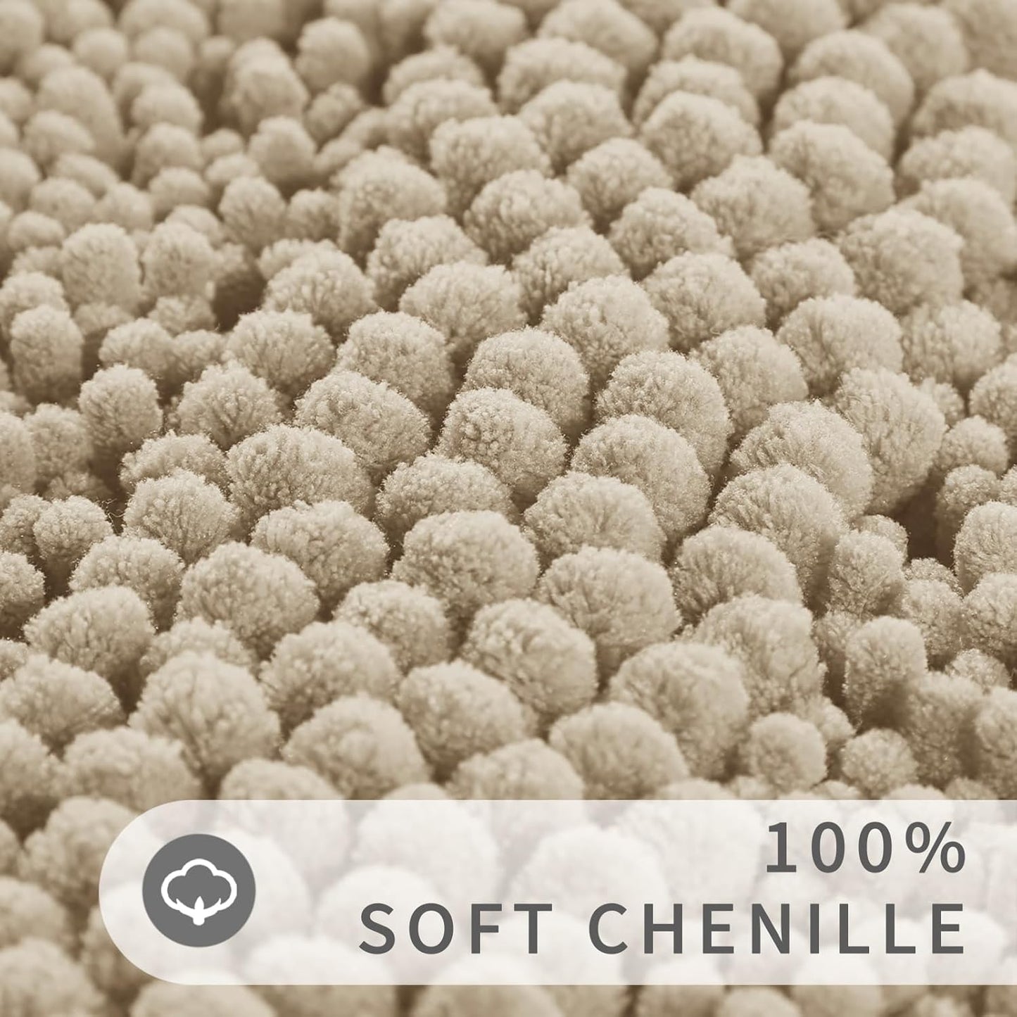 Yimobra Toilet Rugs U Shaped Washable 24 x 20, Non Slip and Super Absorbent Toilet Mat, Quick Dry, Ultra Luxury Microfiber Chenille Plush Fluffy Contour Bath Rugs for Toilet Base, Camel