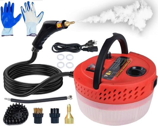 Handheld Steam Cleaner 2500W Powerful Steamer for Cleaning Home Upholstery Car and More, 15s Heat-Up, Portable Steam Cleaner for Deep & Multi-Surface Cleaning (Red)