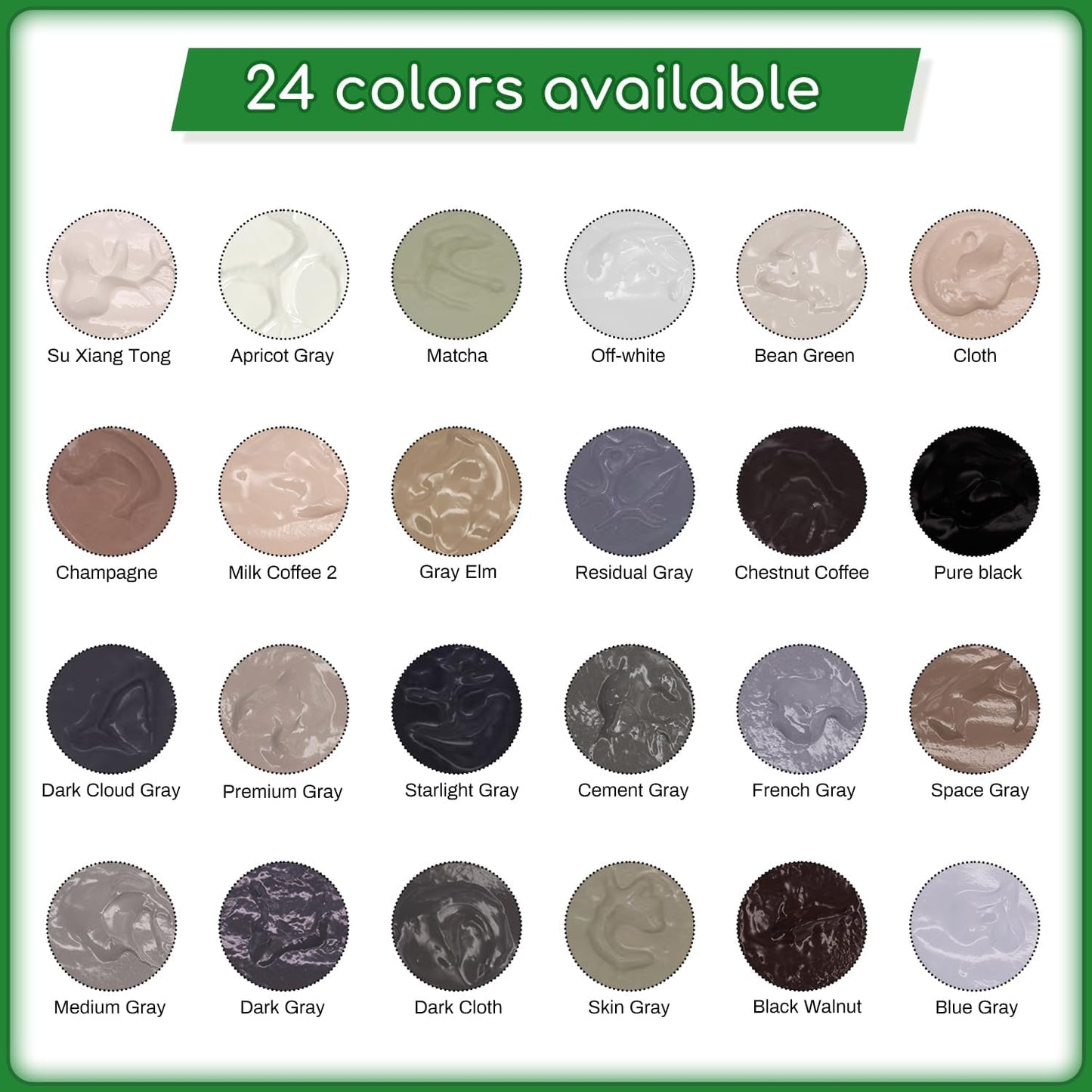 Wood Furniture Repair Kit, 24 Colors Wood Touch up Filler, Repair Scratch, Cracks, Stains, Discoloration for Wood Furniture, Door, Cabinet, Floor, Table Surface Wood - Gray Series