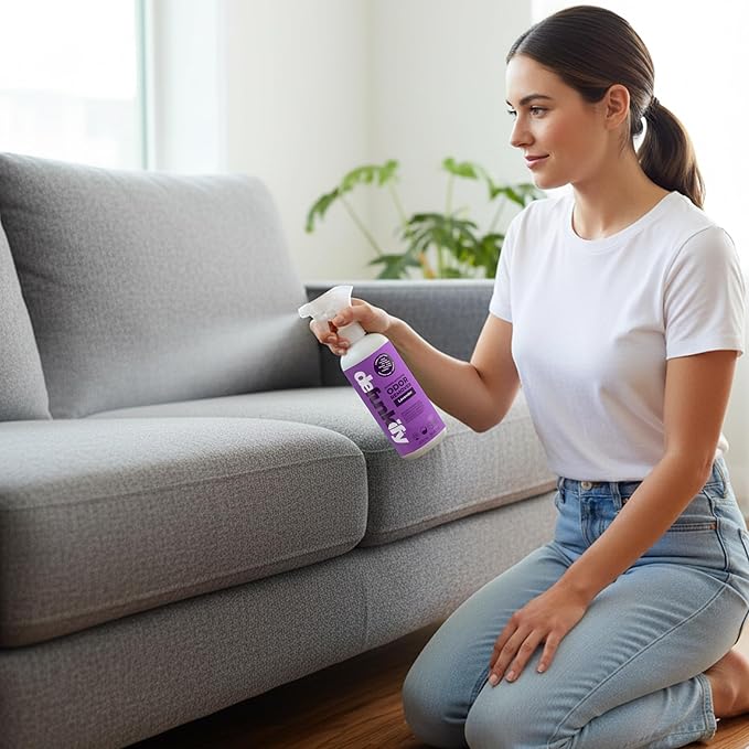 Odor Remover Spray, 16oz (2-Pack). 'Lavender' Essential Oil Odor Eliminator for Strong Odors on Fabric, Shoes, Activewear. 'ProvenSafe' Deodorizer for Pets, Kids & Sensitive Gear w/Ionic Silver