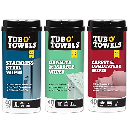 Tub O' Towels Variety Pack, 40 Wipes, 3 Count