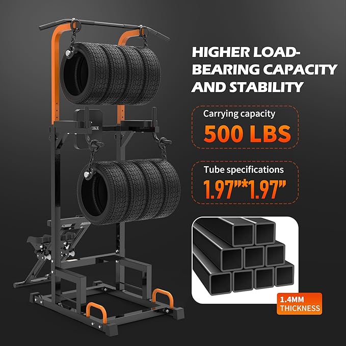 leikefitness Multifunction Power Tower Exercise Equipment,Pull Up Dip Station,Height Adjustable for Home Gym Strength Training Fitness Equipment,Dip Stands,Pull Up Bars,Push Up Bars,VKR