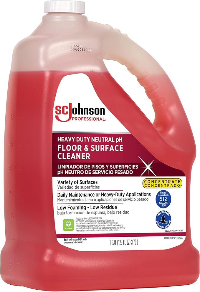 SC Johnson Professional Heavy Duty Neutral Floor & Surface Cleaner 1 Gallon, case of 4