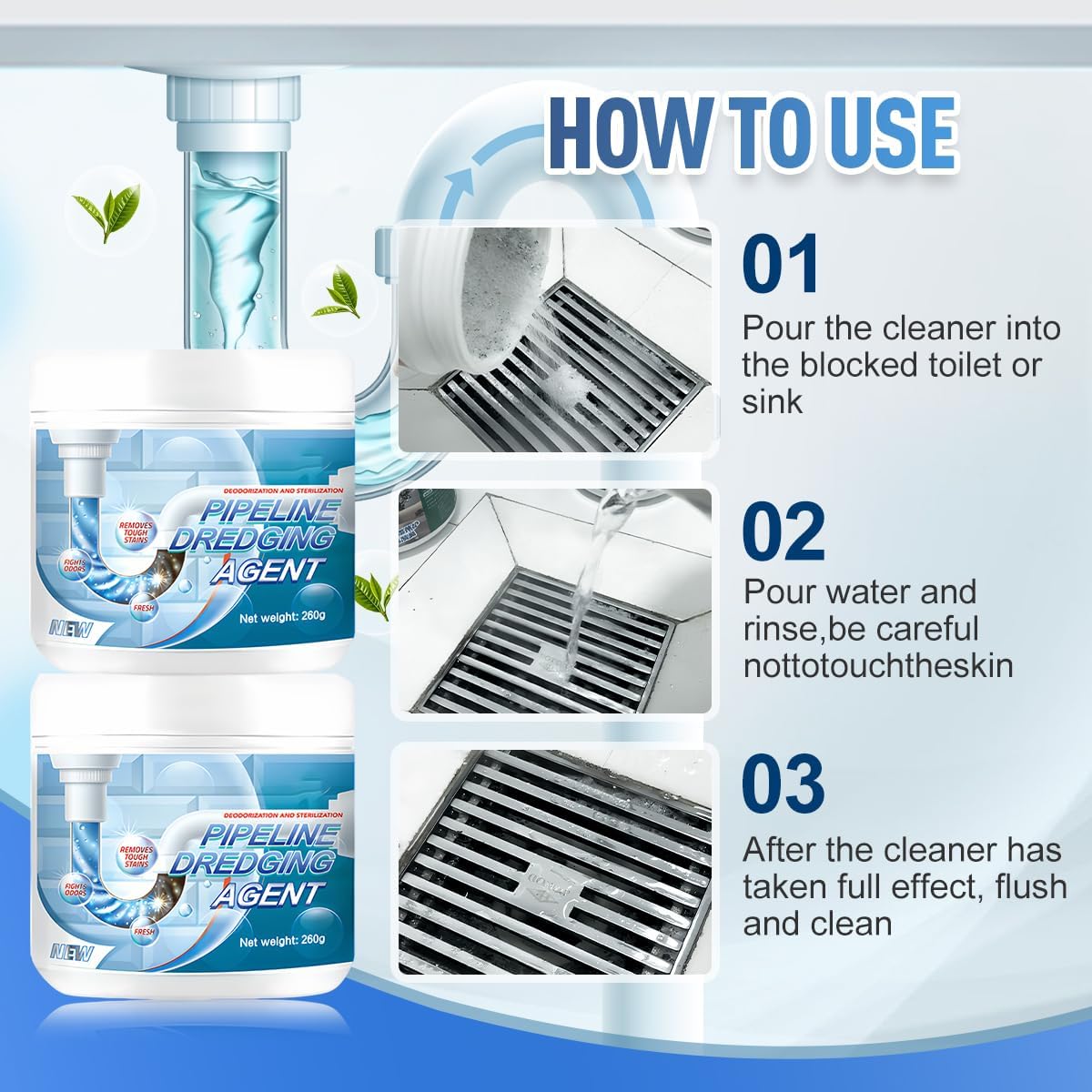 Drain Clog Remover Powerful Unclogging Sink Hair Cleaner for Kitchen, Shower Pipes and Drains(one size 2)