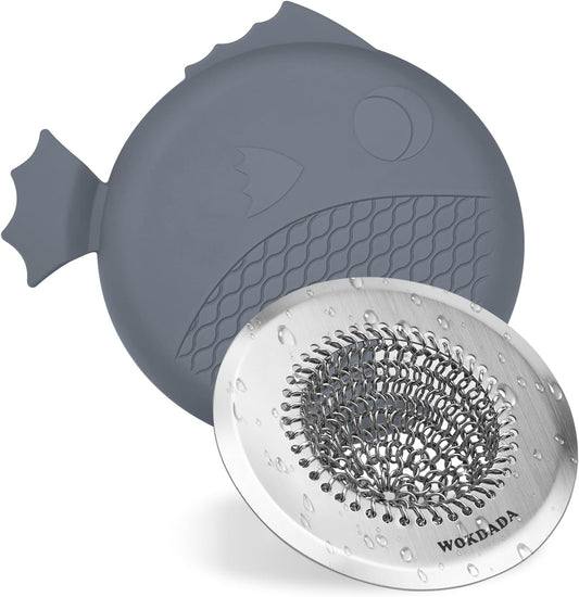 Revolutionary Kitchen Sink Drain Strainer& Sink Stopper/Patented Reversible Chain Mesh, Effortless Cleaning & Debris Catcher, Large Capacity, No Clog, 304 Stainless Steel & Rust-Proof