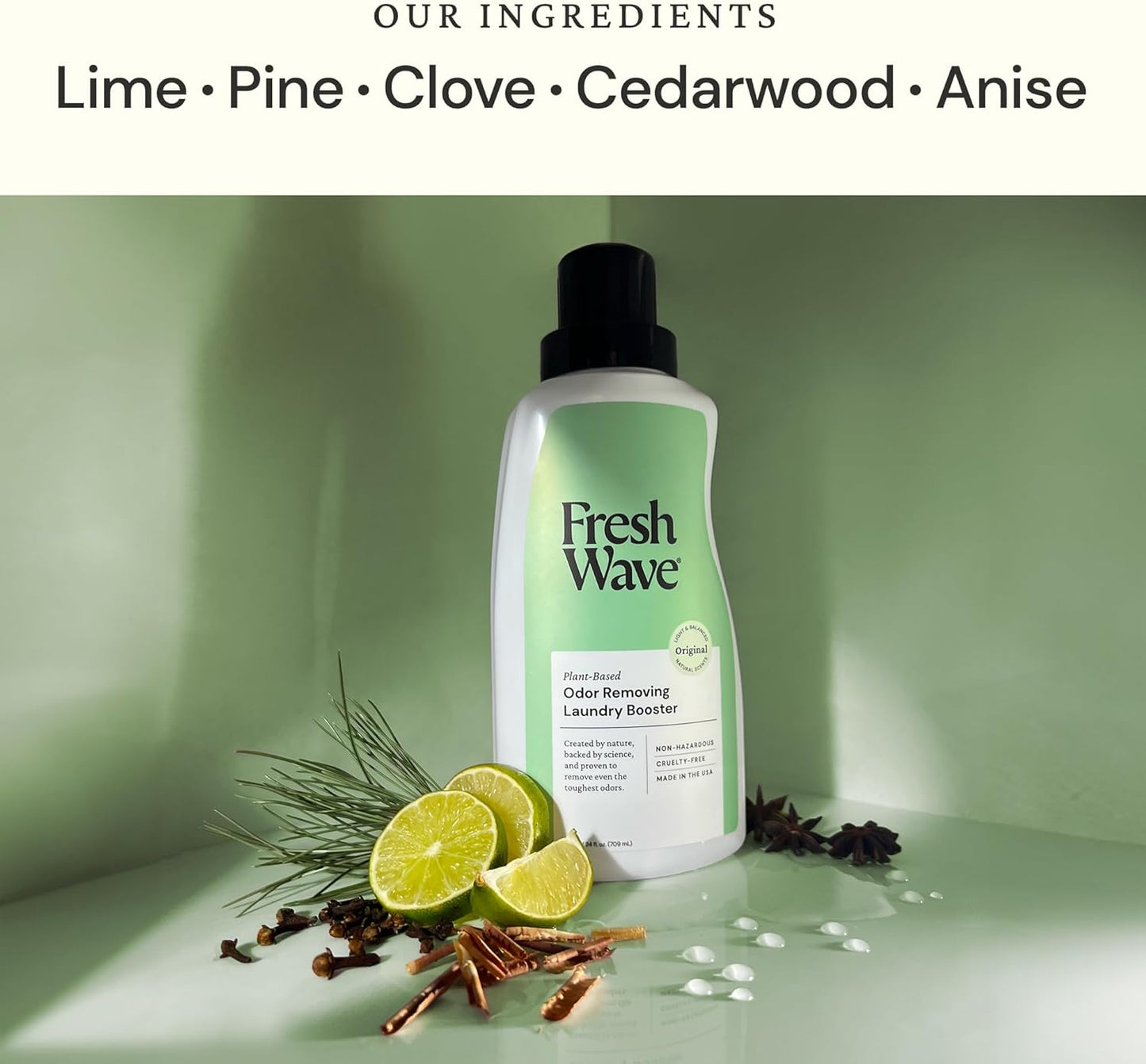 Fresh Wave Odor Removing Laundry Booster, 24 fl. Oz., Pack of 2 - Laundry Scent Booster, Safer Odor Relief, Natural Plant-Based Odor Eliminator, Pet Bedding, Activewear, Blankets & Fabrics