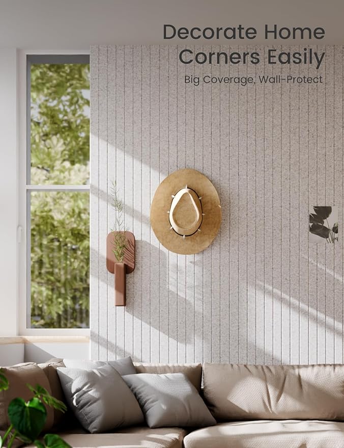 Large Felt Bulletin Board 36" x 24" Cork Board Alternative-6 Pack with 40 Safe Removable Adhesive Tabs, Cork Boards for Walls Cork Board for Home Office Classroom Pin Board (Oatmeal)