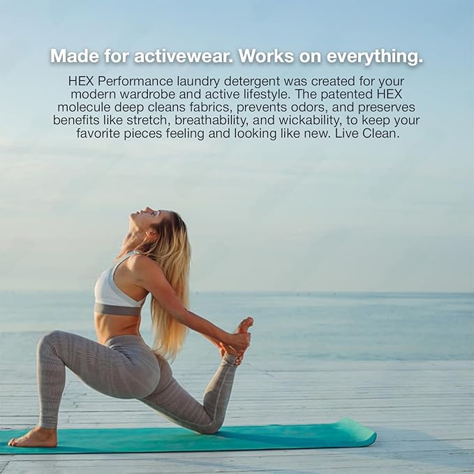 HEX Performance Laundry Detergent, Lavender, 100 Loads (Pack of 2) - Designed for Activewear, Eco-Friendly, Concentrated Formula