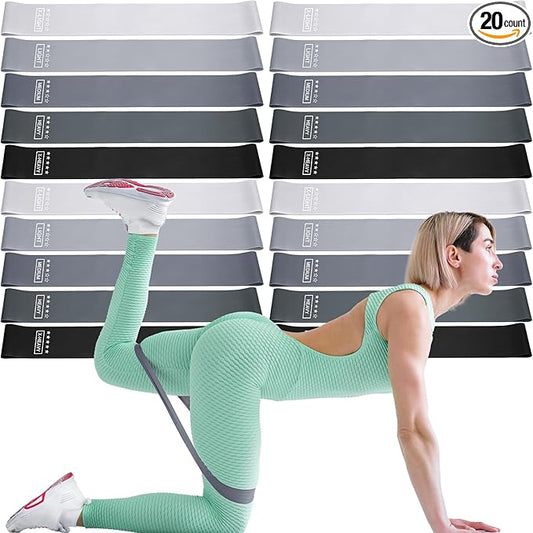 Deekin 20 Pcs Resistance Bands for Women Men 10-115 Lbs 5 Different Resistance Levels Loop Exercise Bands for Leg Working Gym