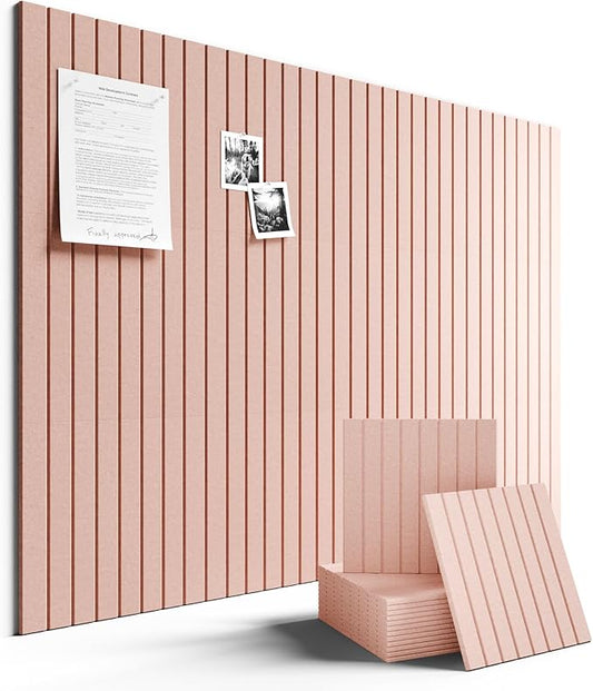 Large Felt Bulletin Board 48" x 36" Cork Board Alternative-12 Pack with 70 Safe Removable Adhesive Tabs, Cork Boards for Walls Cork Board for Home Office Classroom Pin Board (Pink)