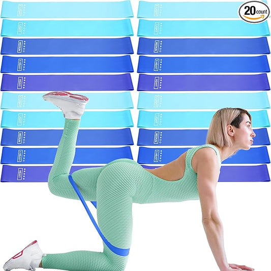 Deekin 20 Pcs Resistance Bands for Women Men 10-115 Lbs 5 Different Resistance Levels Loop Exercise Bands for Leg Working Gym
