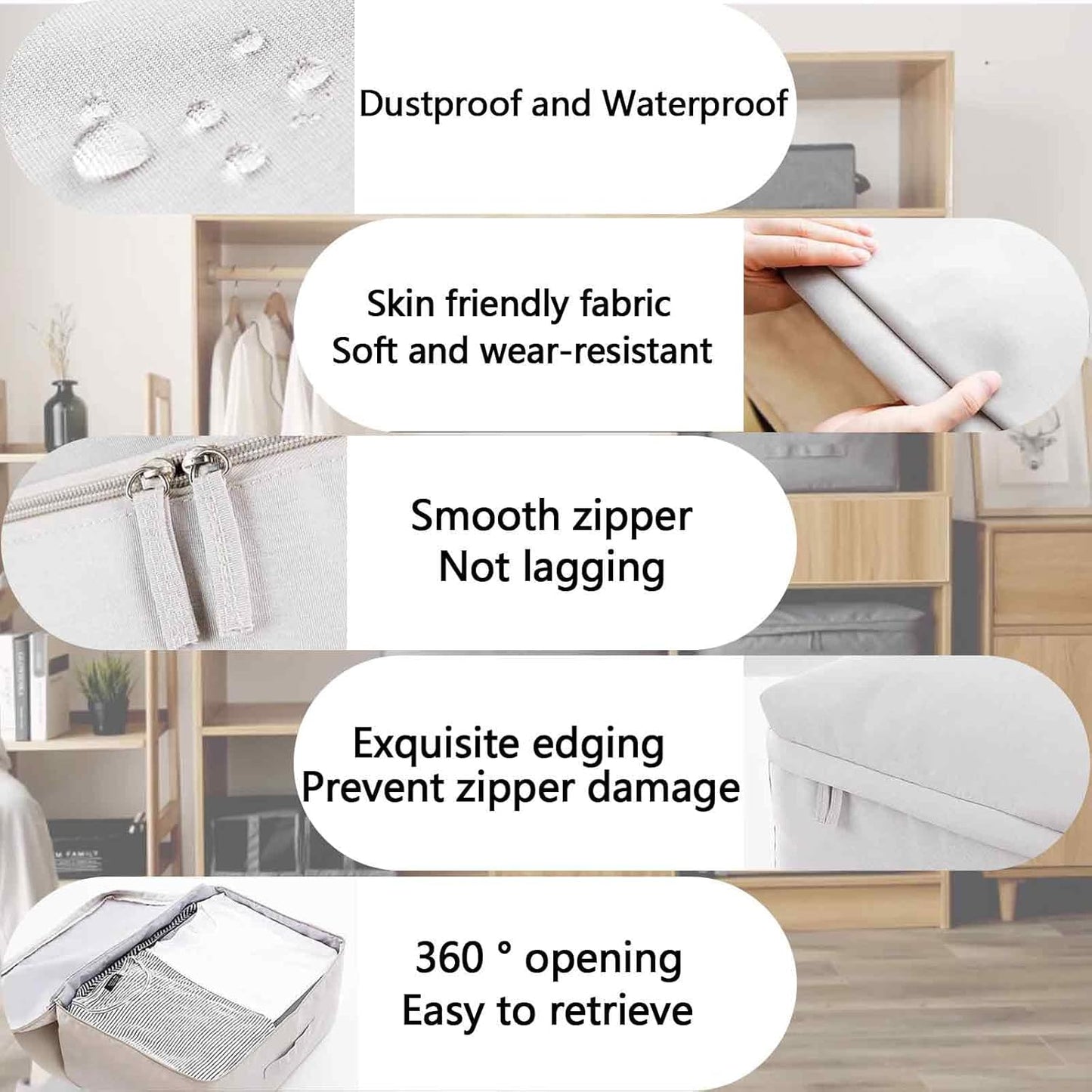 UnderbedStorage Bag, Bedding and Quilt Storage Bag, Essential Items for Clothing Organizers during Mobile Travel, Cationic Oxford Fabric, Space Saving, Durable Waterproof Design (Lime, S)