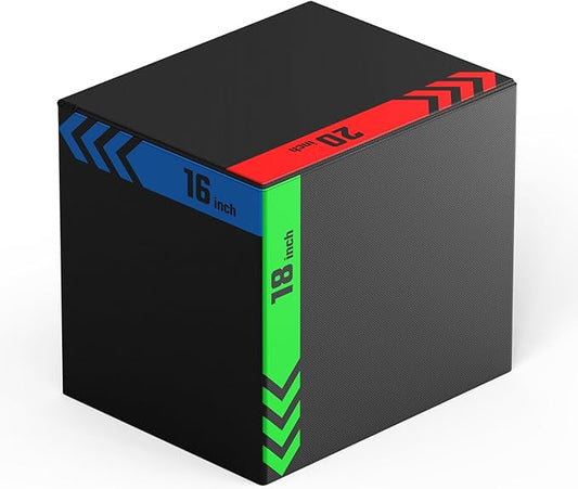 3-in-1 Plyometric Box, Jumping Exercise Equipment Trainer with Non-Slip Surface for Workout Training, Pro-Duty HIIT Exercise Foam Plyo Box, Home Gym