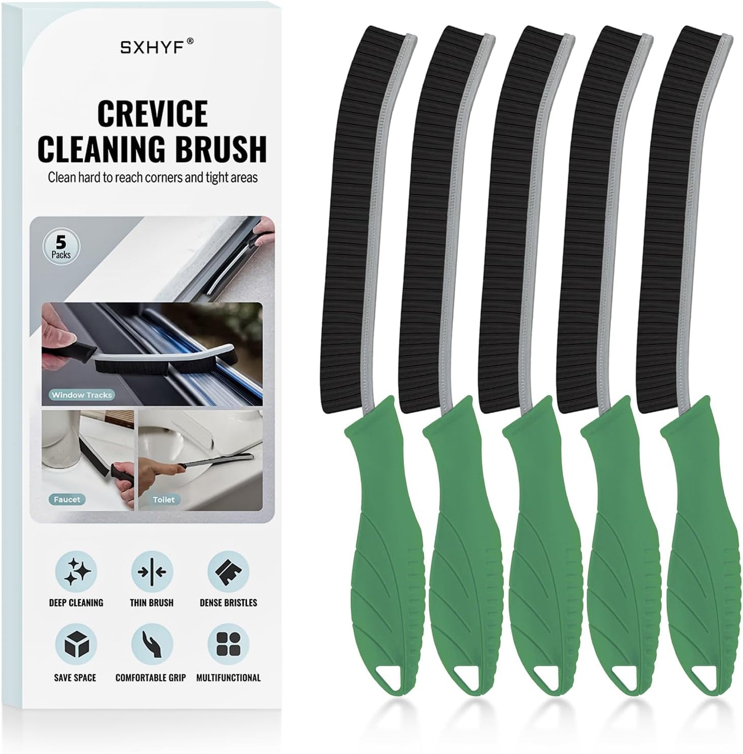 SXhyf Crevice Cleaning Brush - Grout Scrub Brush, House Cleaning Supplies, Gap Cleaning Tools, Home Essentials, Gifts for Women Men, Hard Bristle Crevice Cleaner Brush for Household Use, Bathroom