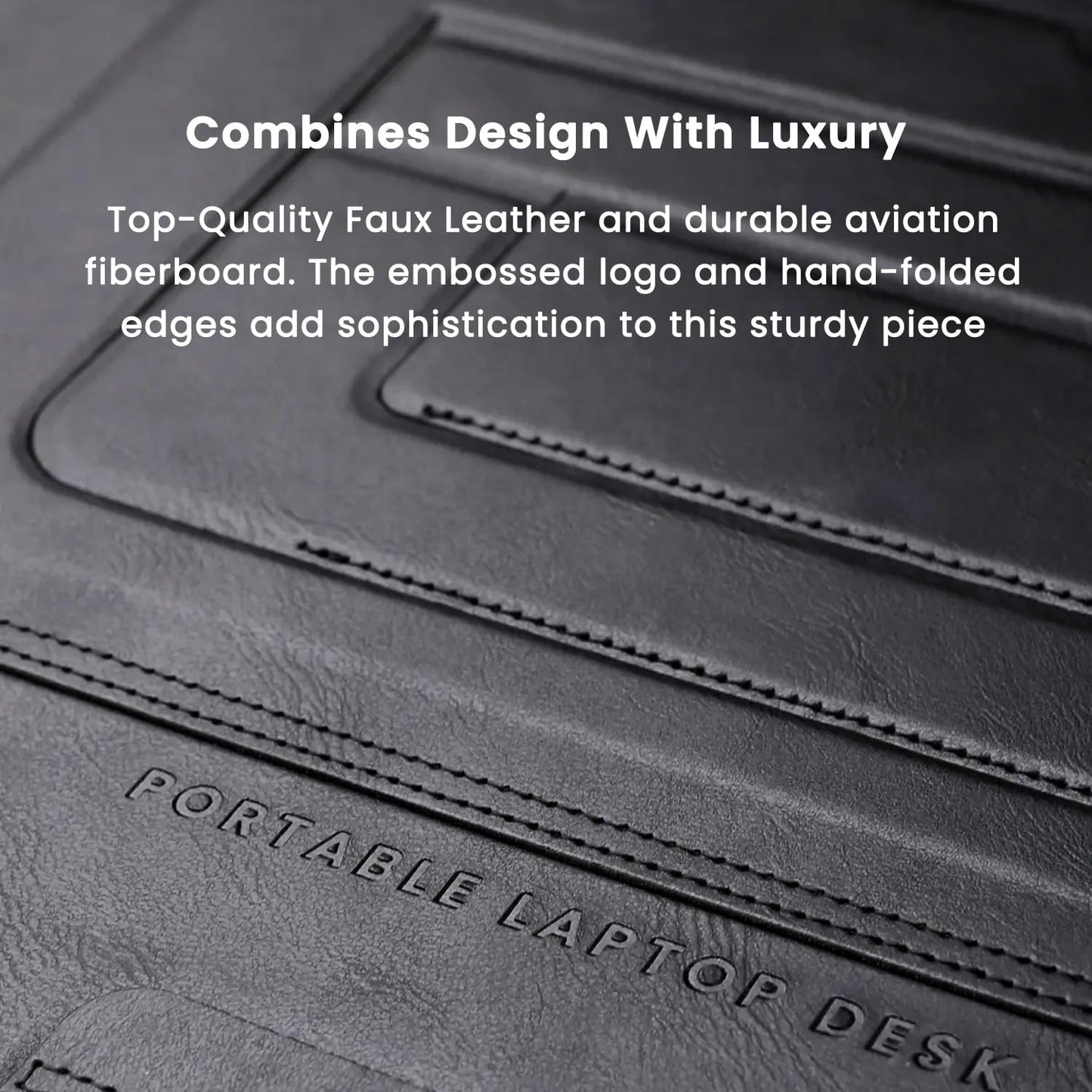 PUNCUBE Portable Lap Desk - Lap Desk with Retractable Mouse Pad, Adjustable Stand, Writing Board, Expandable Surface, and Heat Protection for Laptops and Tablets (Black)