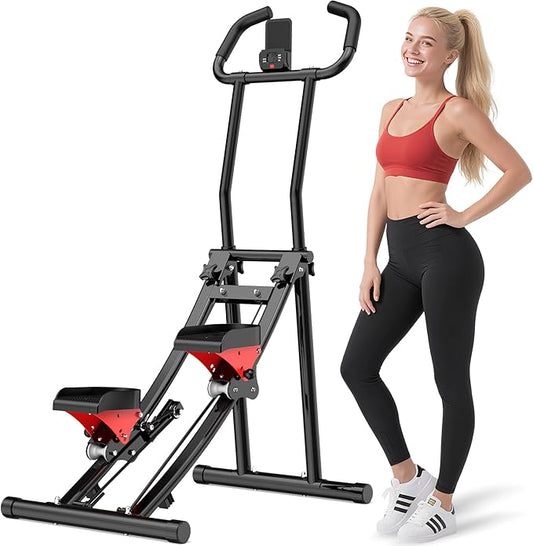 Stair Stepper for Home Gym, Folding Stair Climber for Full Body Workout with Adjustable Handlebar & Pedals, Compact Vertical Climber Cardio Exercise Machine for Women & Men