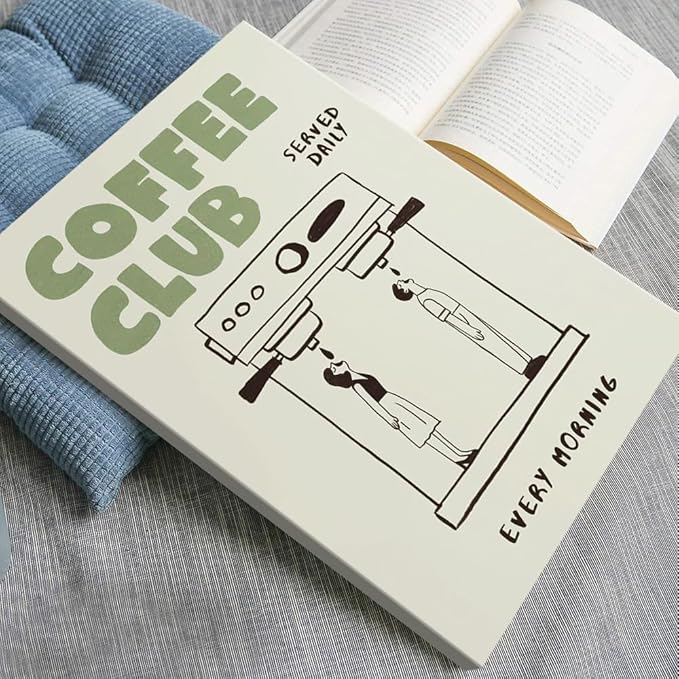 Funny Coffee Club Canvas Print Poster Served Daily Every Morning Sign Wall Art Minimalist Kitchen Whimsical Painting Home Decor Aesthetic Pictures for Living Room Cafe Bar 16x24inch Framed