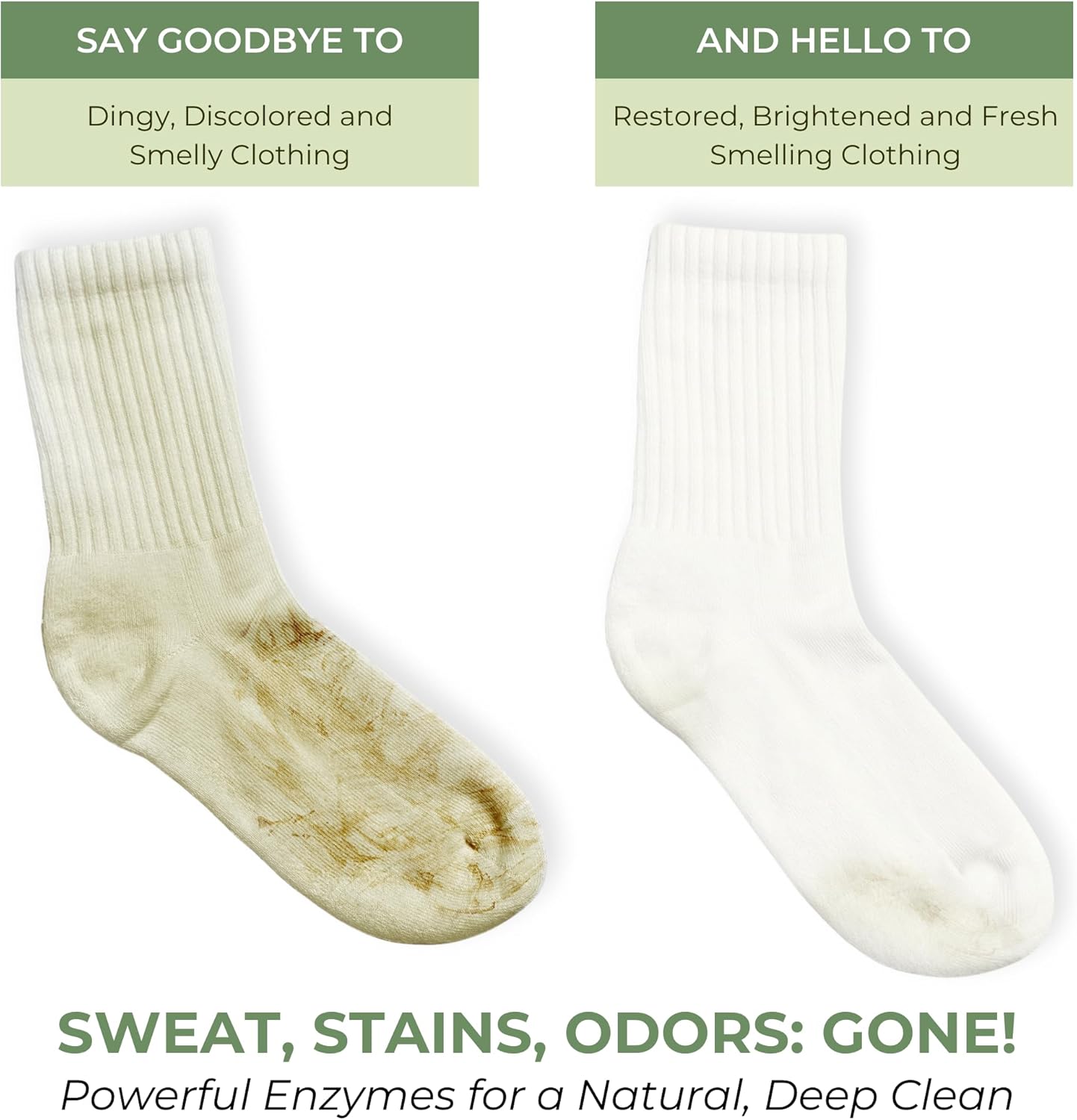 Athletic Sport Active wear Laundry Detergent | 4x Powerful Plant-Based Formula with Cleaning Enzymes for Sport Wash | Fragrance Free Natural Odor & Stain Remover