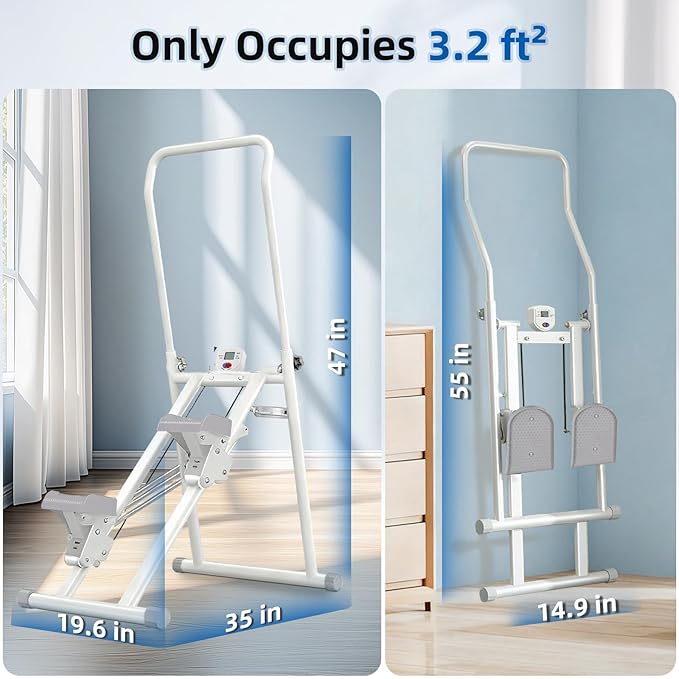 Stair Stepper with Adjustable Resistance,Upgraded Vertical Climber Machine for Home Cardio Workout,Compact Folding Stair Climber with Adjustable Handlebar & Pedals for Full Body Fitness
