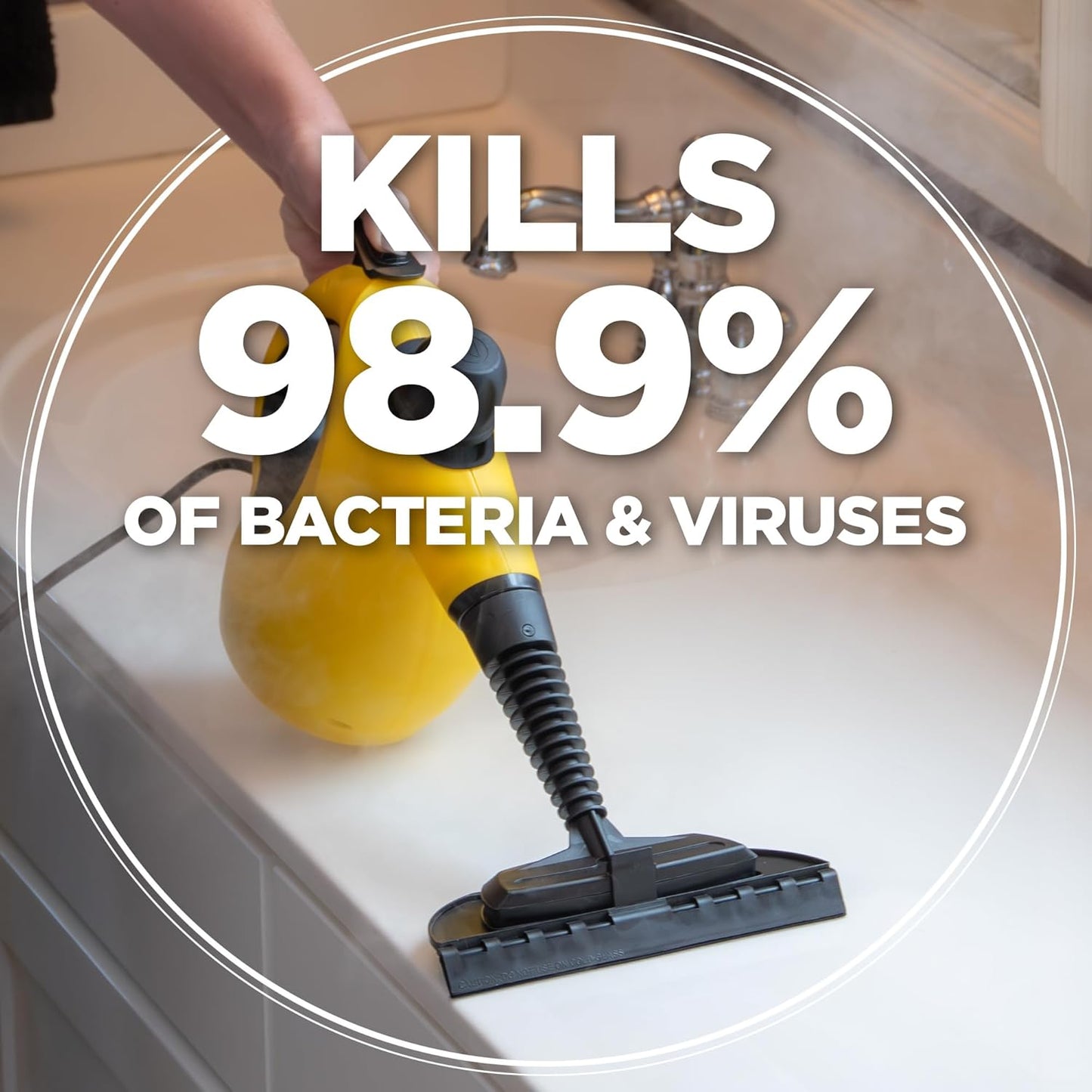 Wagner 2460111 505e Handheld Steam Cleaner, Multi-purpose Steamer, 11 Attachments, Chemical-Free Cleaning, Pet and Kid Safe