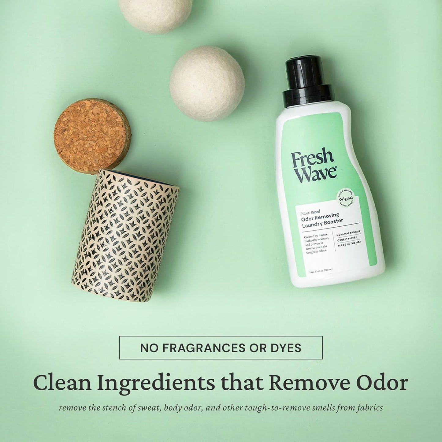 Fresh Wave Odor Removing Laundry Booster, 24 fl. Oz. | Laundry Scent Booster | Safer Odor Relief | Natural Plant-Based Odor Eliminator | Pet Bedding, Activewear, Blankets, Clothes & Fabrics